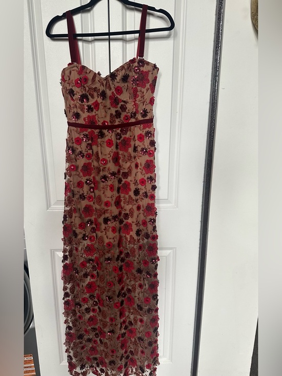 For Love And Lemons Dresses & Skirts - For Love And Lemons Burgundy and Nude Floral Maxi Dress